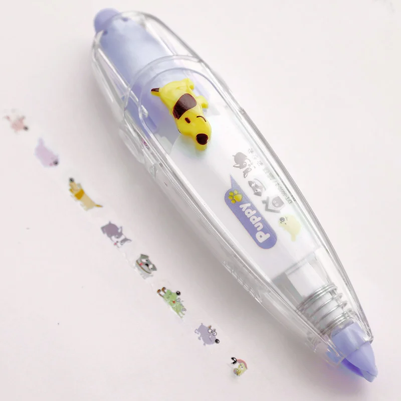 Cartoon Floral Sticker Tape Pen: Fun Kids Stationery Cartoon Floral Sticker Tape Pen: Fun Kids Stationery
