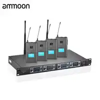 Ammoon 4T Professionele 4 Kanaals UHF Draadloze Headset Microfoon Systeem 4 Microfoons 1 Draadloze Ontvanger