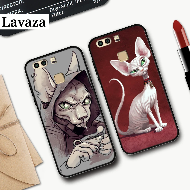 Силиконовый чехол Tattoo Sphinx Cat для Huawei P8 Lite 2015 2017 P9 2016 Mimi P10 P20 Pro P Smart Z P30 2019|Бамперы| |