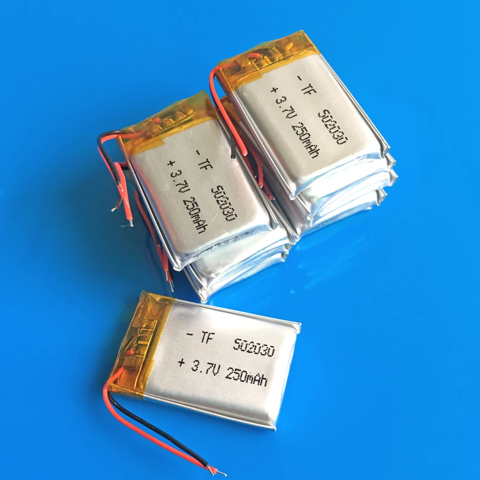Buy 10 pcs 502030 3.7V 250mAh Polymer lithium Lipo