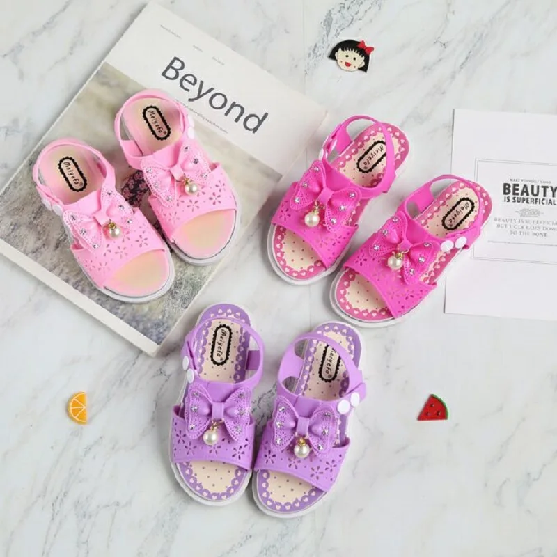 

new summer girl's shoes baby girl's sandals anti-skid children summer shoes 5-18 years old soft rubber outsole princess sandals