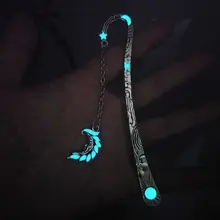 Солнце и луна Звездные линии светящиеся волосы булочка ретро пятиконечная звезда светящаяся металлическая флуоресцентная Луна Форма Закладки брелок