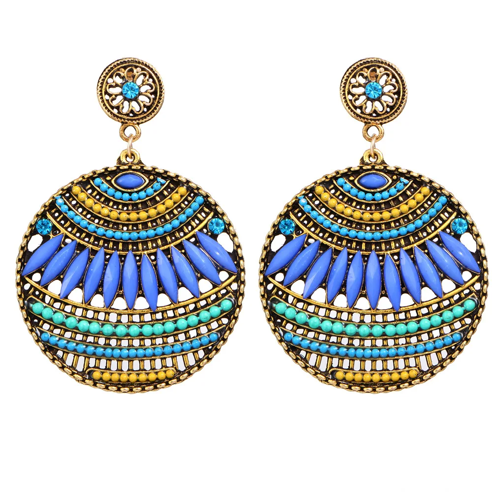 

Bohemia Big Earrings Hanging Jewelry Gift Hook For Women Fashion Big Round Earrings