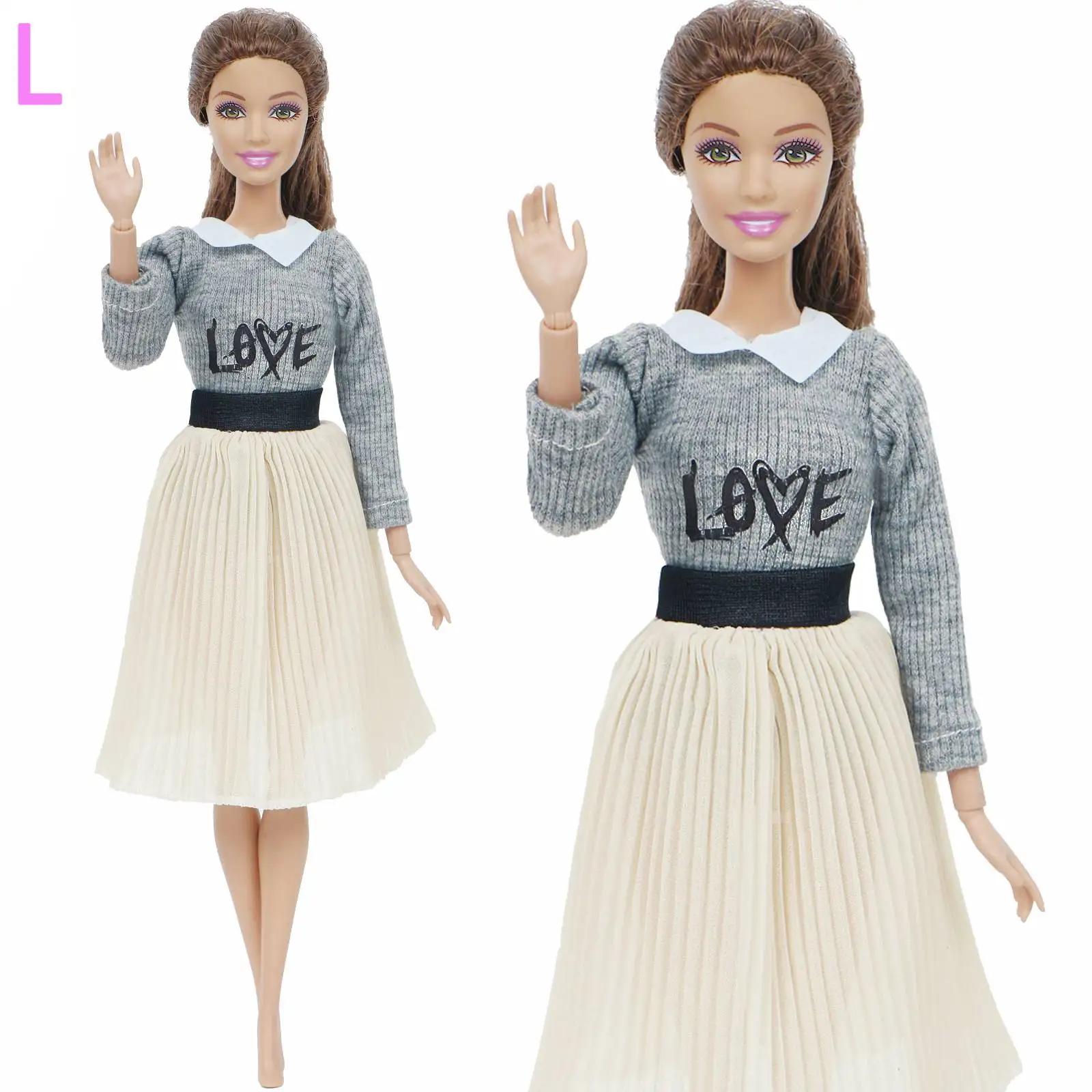 1 кукольная одежда модное платье Повседневная одежда юбка вечернее платье блузка брюки для куклы Барби аксессуары милая девочка ребенок игрушка - Цвет: L