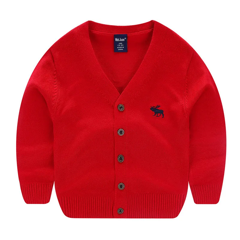 

Sweater Cardigan coat Boy Cute Cartoon Long Sleeve V-neck Knit jacket children clothes baby clothes christmas Autumn Winter Tops