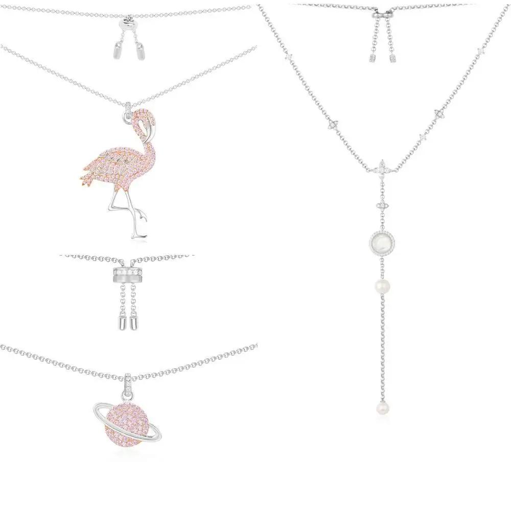 

Kaliyah Sterling Silver Flamingos Original 1:1 High Quality Colares Jewelry Free Mail Women