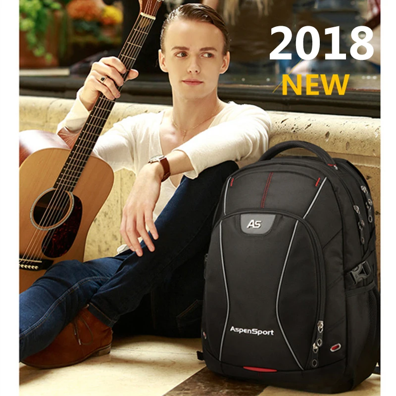 Aspensport мужской 15,6 дюймовый рюкзак для ноутбука, высокое качество, школьные сумки для студентов, большая Вместительная дорожная сумка, черные рюкзаки