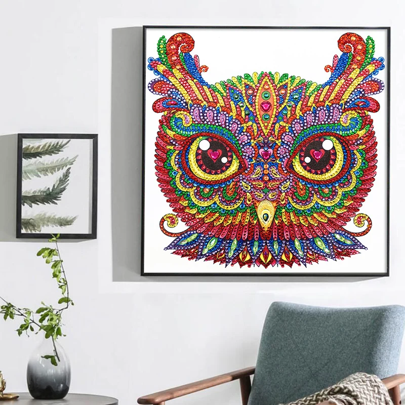 RUBOS DIY 5D Diamond Painting Cute Owl Special Bead Diamond Embroidery Big Pearl Rhinestones Mosaic Sale Gift Craft Hobby Decor (2)