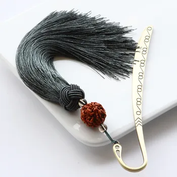 

Creative HIGH Quality Gift Retro Classical Bodhi Tassels Metal bookmark for books Vintage Bookarks 745