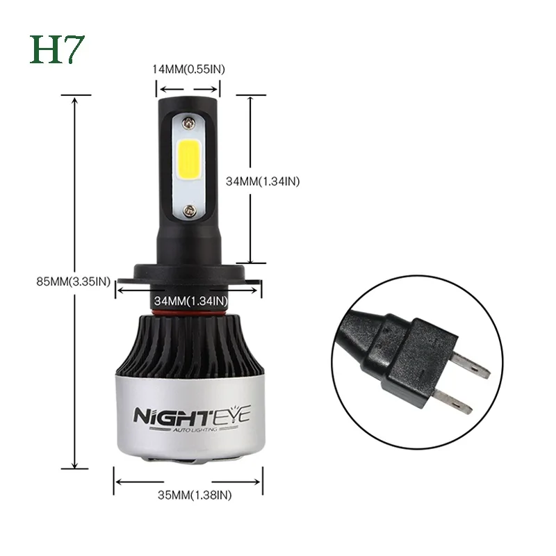 Nighteye Фары для авто H4 LED H7 LED H8 HB3 HB4 H11 H1 светодиодные лампы для авто лампочки авто фары противотуманные огни белый 12 В 24 В