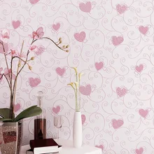 Милый мультфильм 3d Любимое сердце настенная бумага синий розовый девочка Спальня Декор настенная бумага s самоклеющиеся детские комнаты настенная бумага EZ132