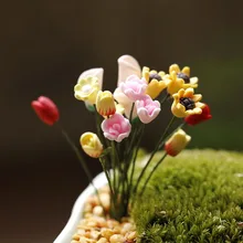 Цветок розы тюльпана миниатюрный Сказочный Сад домашнее украшение для дома мини ремесло Ландшафтный Декор микро DIY аксессуары