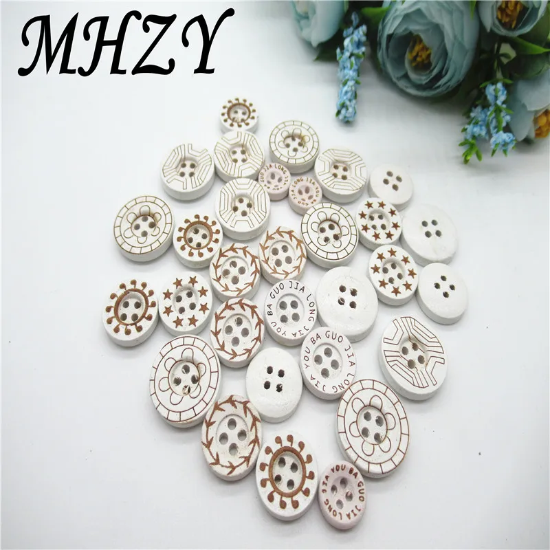 

20/50/100PCS 18/11MM environmental protection Handmade letters wood buckle craft DIY baby Sewing apparel accessories K3736