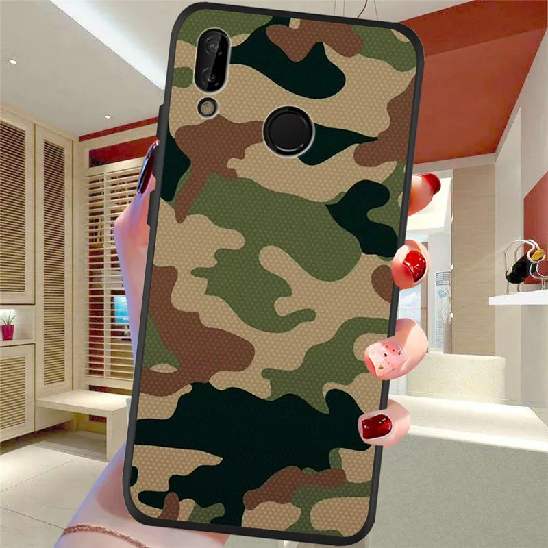 Армийский Камуфляж для huawei P8 P10 P20 P30 Коврики 10 20 Honor 8 8X 8C 9 V20 20i 10 Lite Plus Pro чехол Etui принципиально Капа - Цвет: H1834