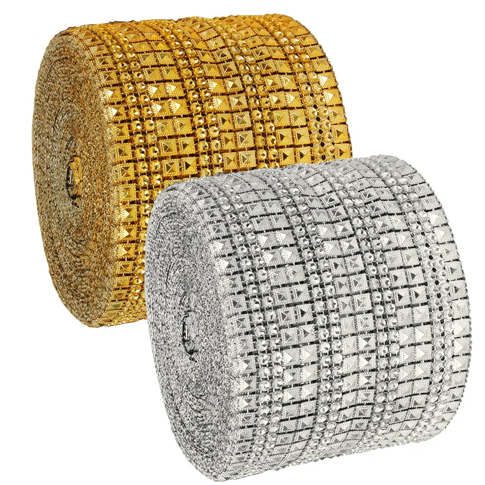

1 Yard Sparkling Rhinestone Diamond Mesh Wrap Crystal Rhinestone Ribbon Wedding Party Accessories Home Decor High Quality