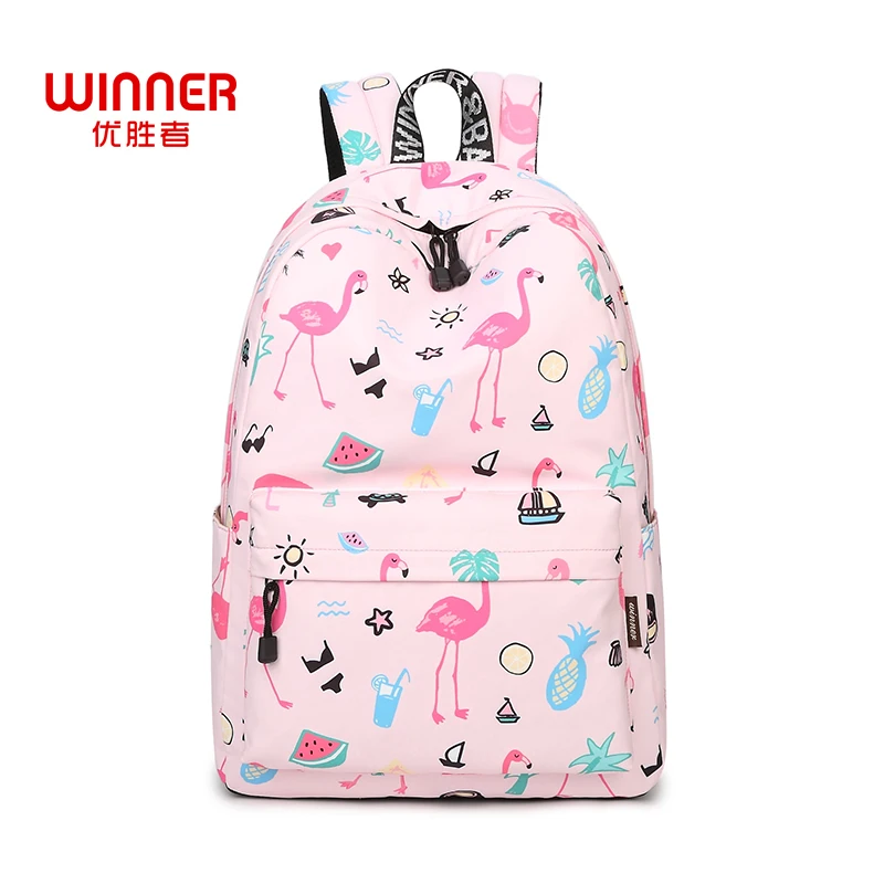 WINNER Original Designer Backpacks Brand Women Cute Flamingo Printing