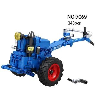 

Simulation Technics 1:10 scale Agricultural Walking tractor building block assemable model bricks steam toys for kids gifts