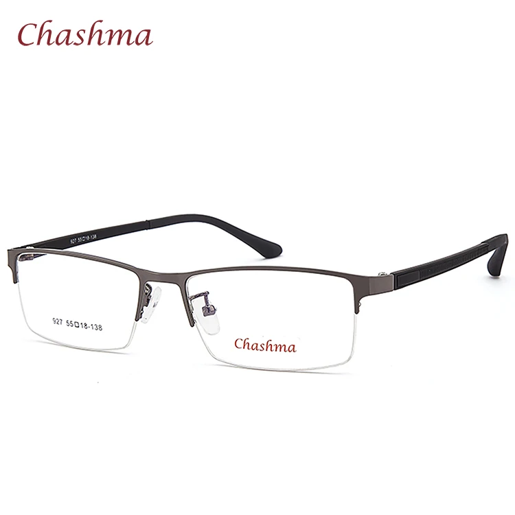 Бренд Chashma, Нежные мужские модные очки для глаз, мужские синие полуоправы, оптические очки, оправа, мужские очки - Цвет оправы: Серый