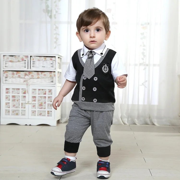 Infant formal dress male child baby set baby summer male One year old