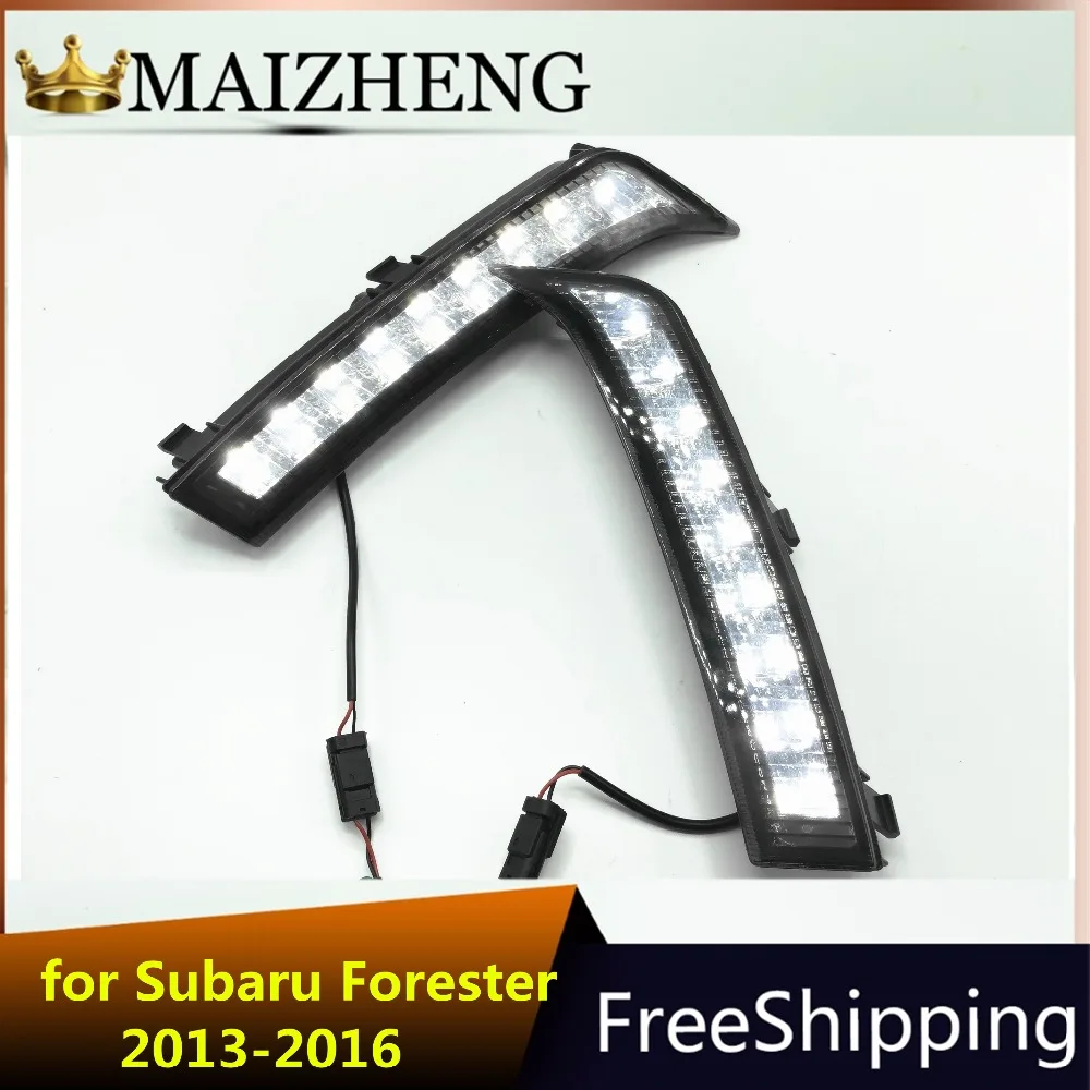 Led drl габаритные огни с желтым поворотов и dim управление для subaru forester 2013