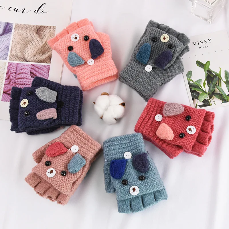 1 пара перчаток для малышей, детские варежки, держатель для мелочей, теплые лоскутные Зимние перчатки для малышей