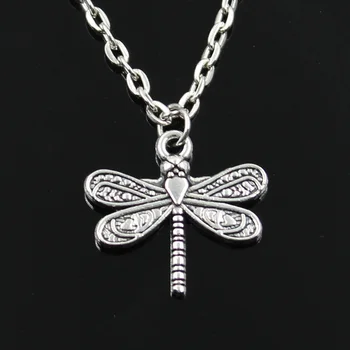 

New Fashion Dragonfly Pendants Round Cross Chain Short Long Mens Womens Silver Color Necklace Jewelry Gift