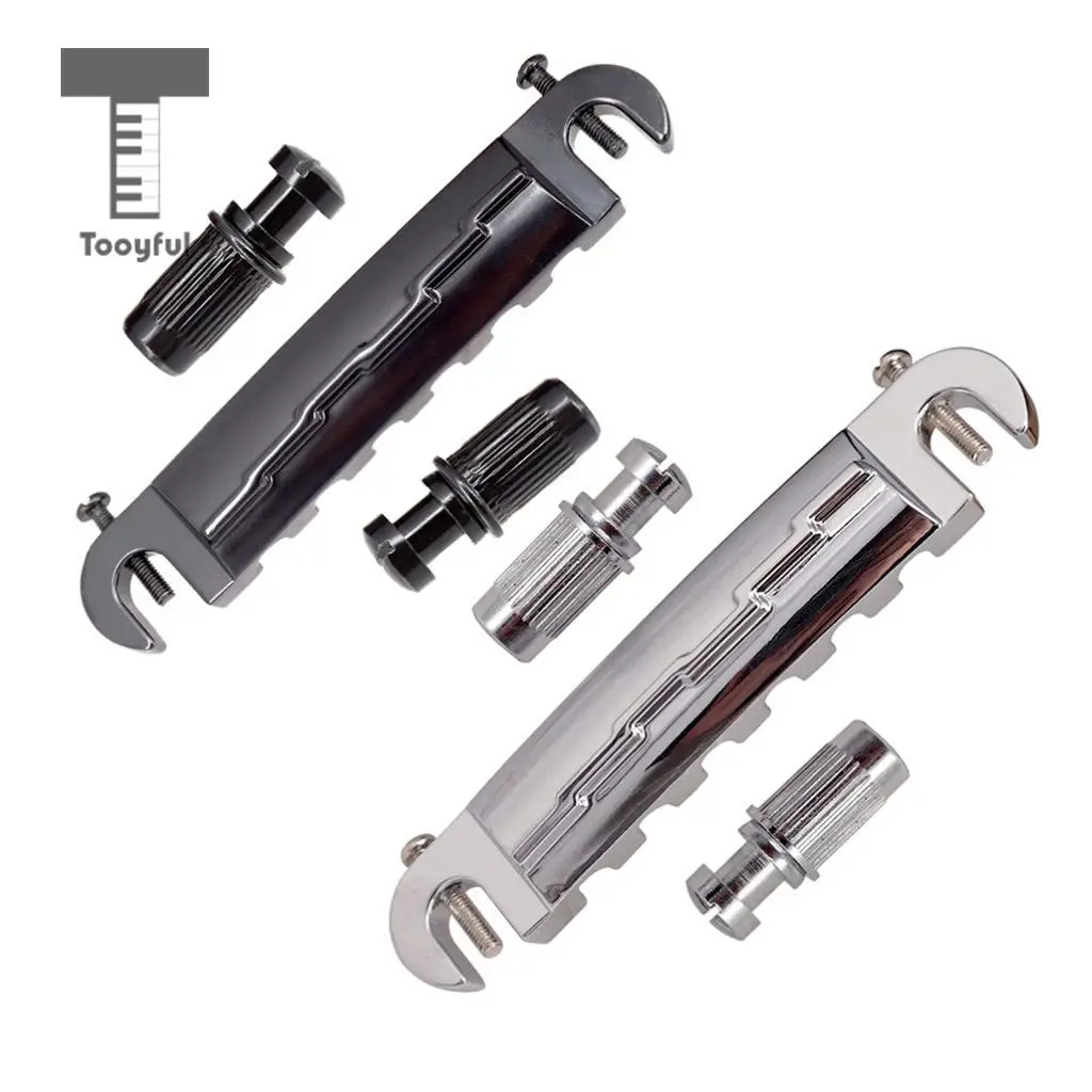 Tooyful Compensated Wraparound Bridge Tailpiece with Studs for LP Style Guitar Parts Accessories
