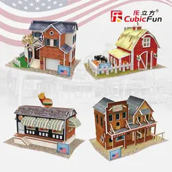 Кэндис Го! CubicFun 3D модель головоломка бумаги собрать игрушки США мир стиля holiday villa Западная Бар фермы Ресторан быстрого питания 1 шт