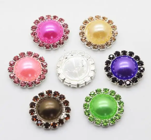 Crystal buttons !1000pcs/lot 16mm Colorful flat diamond buckle metal