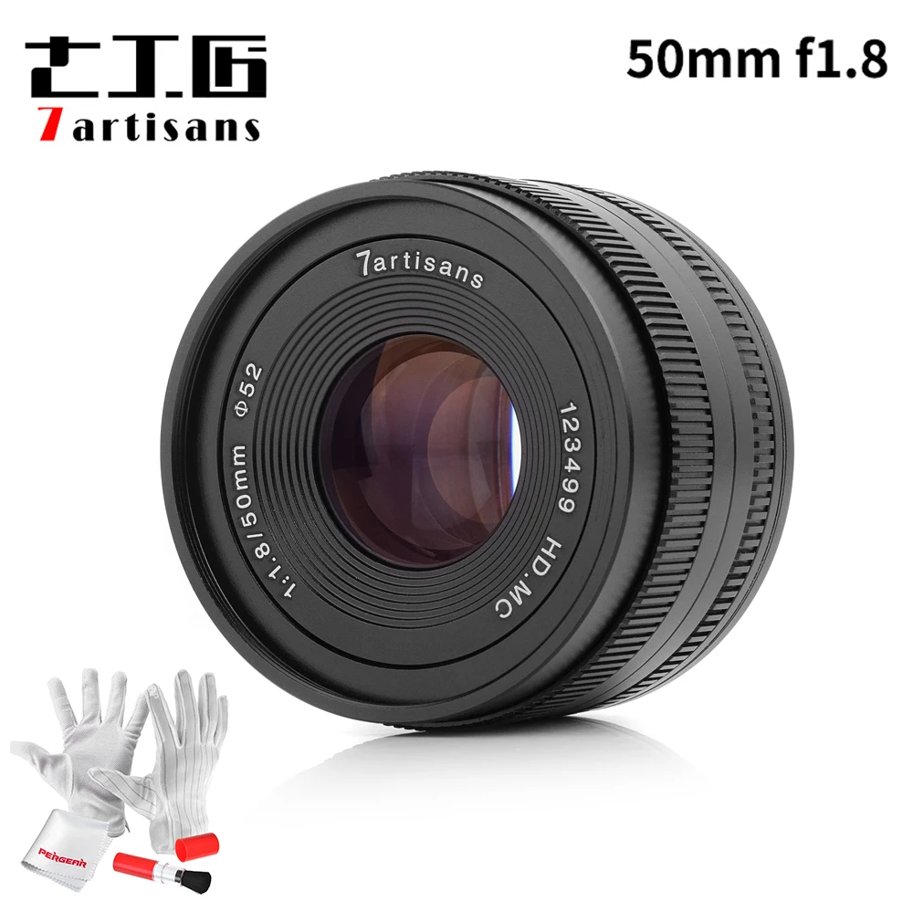 7artisans 50mm F1.8 Large Aperture Manual Focus Prime Cameras Lens for Sony  E-