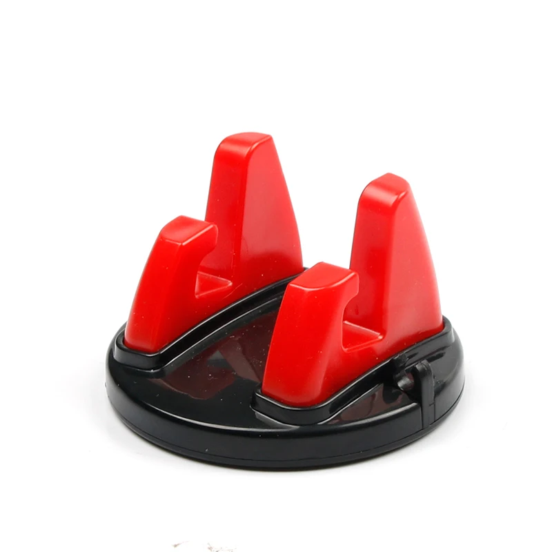 Red 1pc Автомобильный держатель для телефона, подставка, поддержка мобильного телефона, противоскользящий телефон, вращающийся на 360 градусов, крепление на приборную панель, gps навигация, зажимы, авто аксессуары - Название цвета: Red 1pc