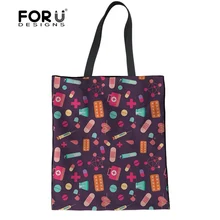 FORUDESIGNS/сумка для покупок с защитой окружающей среды для мамы, женские сумки для медсестры, холщовые сумки, многоразовые сумки для шоппинга, женская сумка