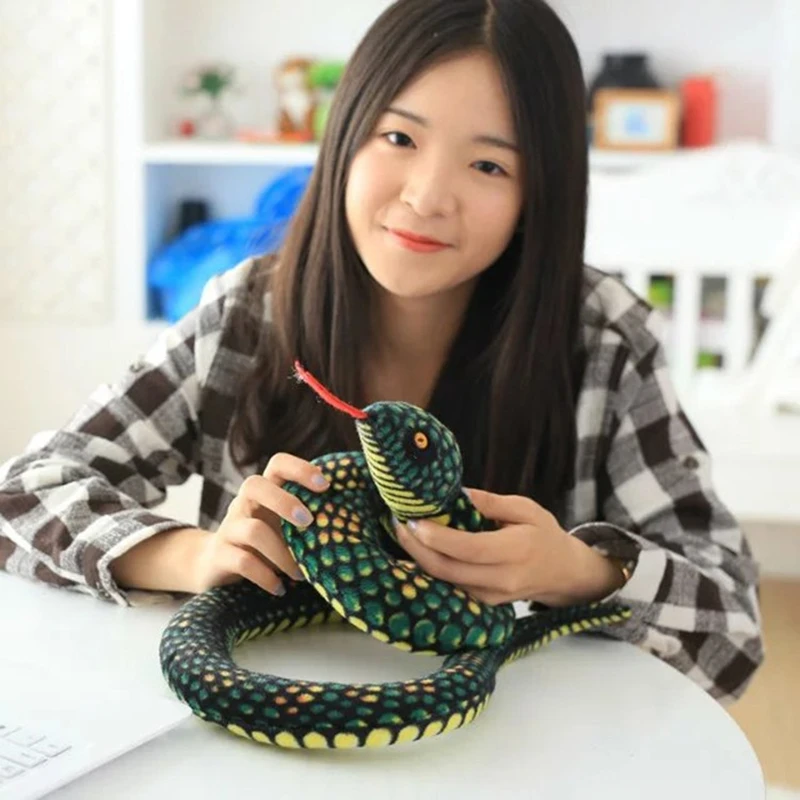 MIAOOWA 1PC 130/280CM Big Size Snake Plush Doll Simulation Snake Animal Stuffed Toy Funny Doll Party Toy Kid Baby Birthday Gift