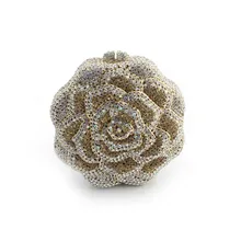 Модная желтая Роза Форма жесткий чехол горный хрусталь Женская вечерняя сумка-клатч со стразами сумки