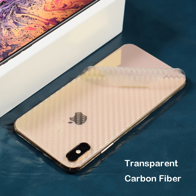 Transparent 3D Carbon Fiber Soft Film For iPhone XS MAX XR XS Clear Matte Drawing Phone Back Film For iPhone X 8 Plus Sticker (15)