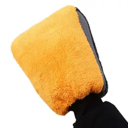 Двусторонняя Коралловая бархатная водостойкая автомобильная перчатки для мытья мягкая Чистящая перчатка Wash Mitt новая