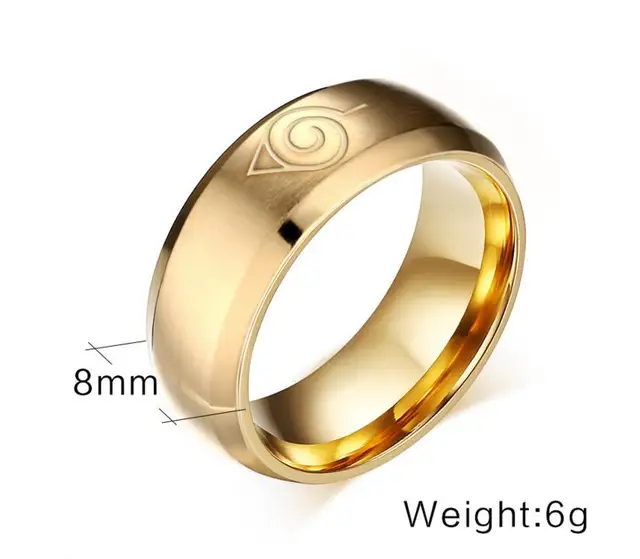 2016 New Fashion Naruto Ring Gold Cool Men Jewelry Stainless Steel 2016 New Fashion Naruto Ring Gold Cool Men Jewelry Stainless Steel Anime Mens Man Accessories