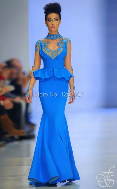 Fouad Sarkis High Neck Lace Beaded 