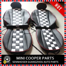 Абсолютно импортный ПУ материал с красными полями Checker Raceway чехол для 4 сидений Mini Cooper R56