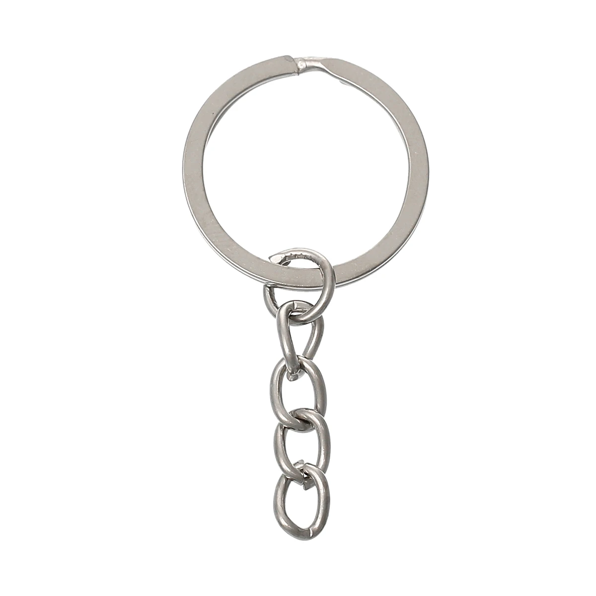 

Alloy Key Chains Key Rings Round Silver Tone 5.1cm(2") x 24mm(1"), 10 PCs new