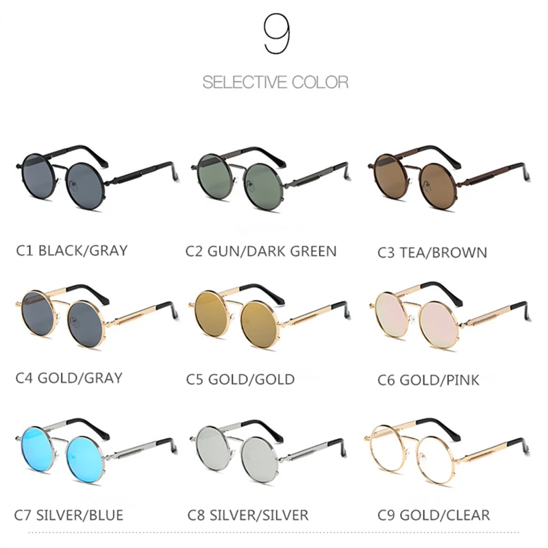 Солнцезащитные очки в стиле ретро, стимпанк Для мужчин дизайнерский металлический Паровой панк Солнцезащитные очки Для женщин UV400 щиты Винтаж очки