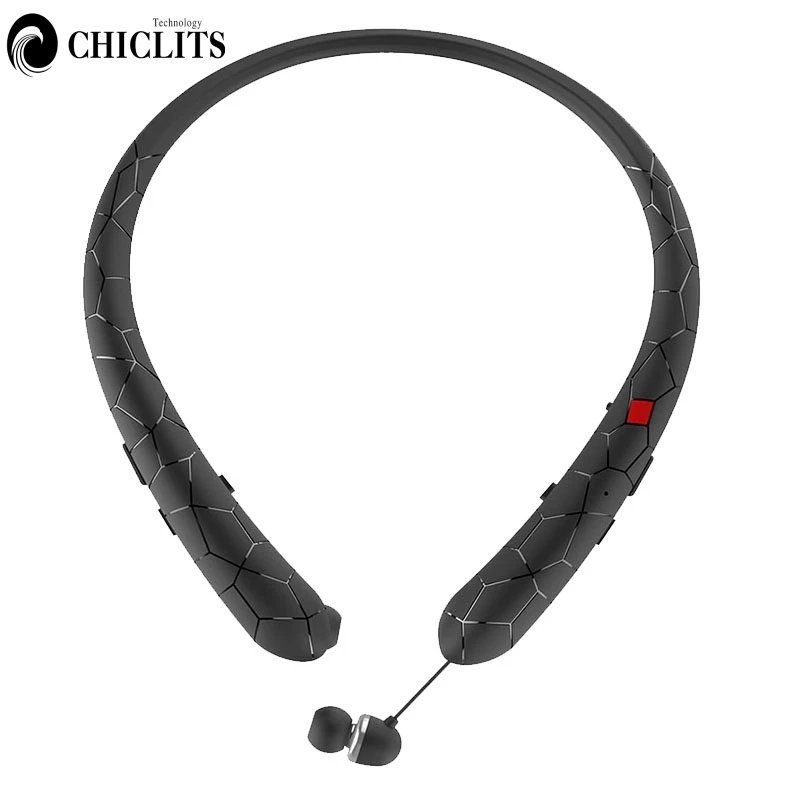 Bluetooth 4 1 гарнитура шейным спортивные наушники с выдвижной беспроводной стерео