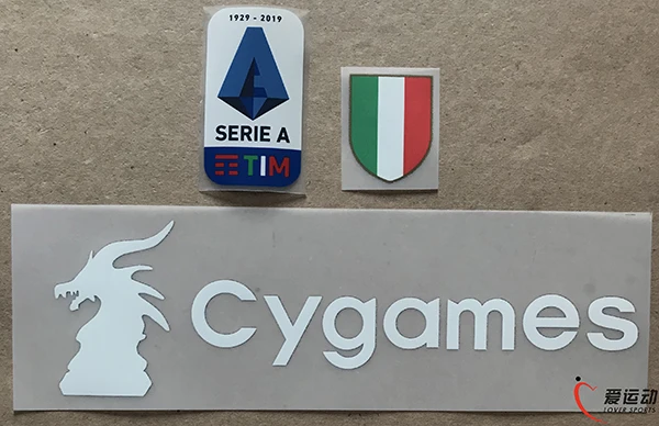 

2019-20 Juven Serie A patch set new Silicone Serie A patch + Scudetto patch + white Cygames sponsor
