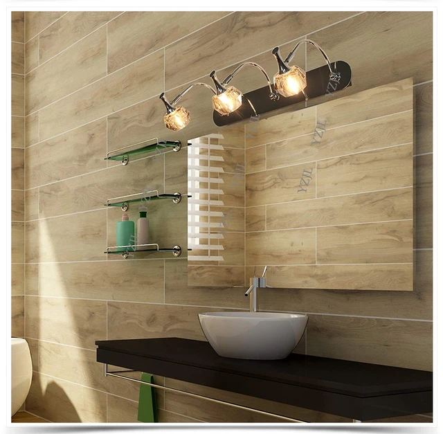 Cristal europeo espejo luces LED gabinete espejo frente luz cristal