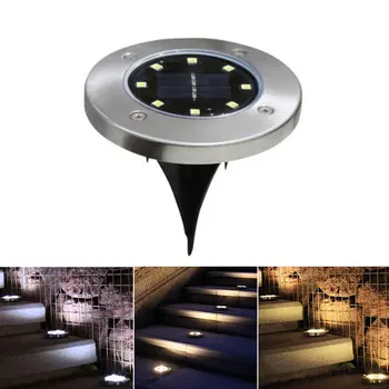 

4 PCS LED Solar Light Outdoor 8 Leds Ground Light LED Garden Lawn Light Solar Powered Underground Lights White&warm white