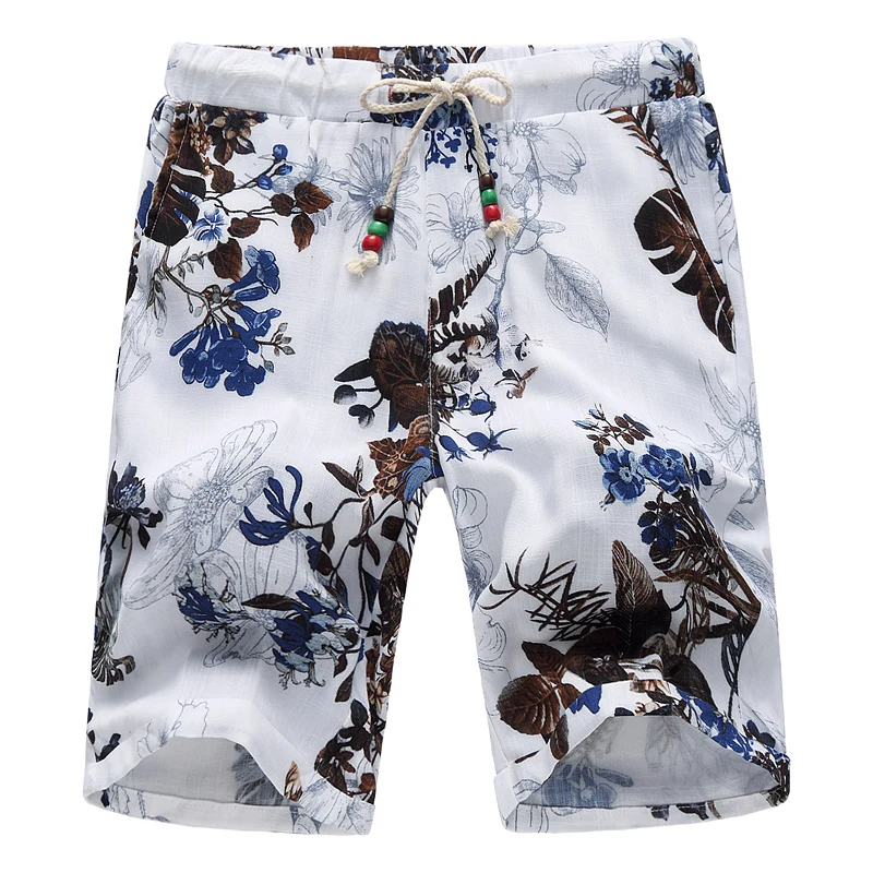 

Summer men's personality printed casual shorts, large size loose breathable cotton beach shorts 5XL 6XL
