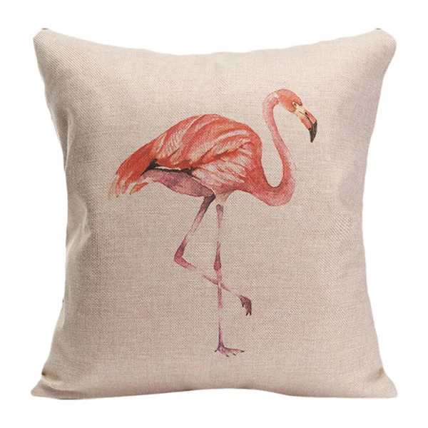 Housse De Coussin Motif Flamand Rose Taie D Oreiller En Coton Et Lin Motif Joyeux Noel Animal Decoratif Pour La Maison Lit Canape Salon Aliexpress