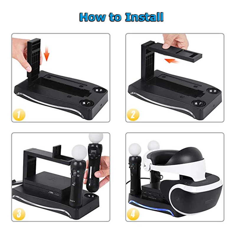  PS4 PS Move VR Charging Storage Stand PSVR Headset CUH-ZVR2 2th Bracket for PS VR Move Showcase