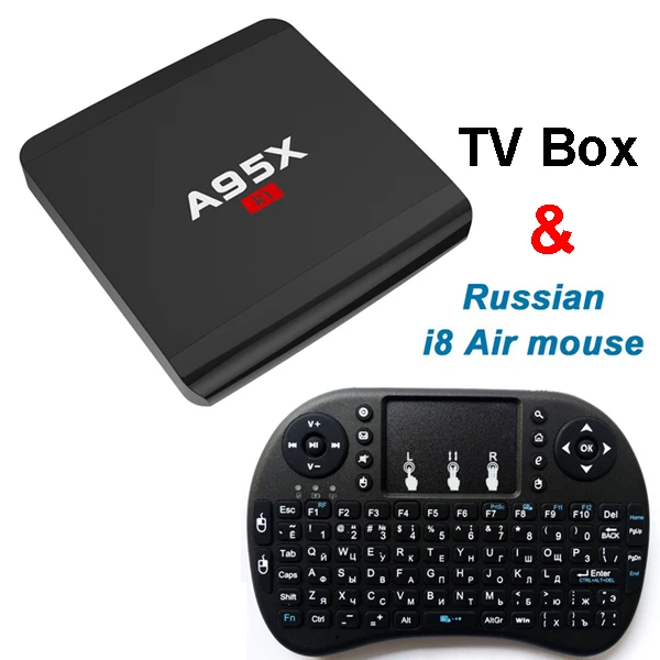 A95X R1 Android tv Box Amlogic S905W четырехъядерный умный потоковый медиаплеер 4K 3D мини-ПК Wifi tv box с i8 Air mouse Gamepad - Цвет: Tvbox and Russian i8