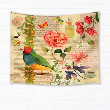 

Bird Flower Painting Tapestry Wall Hanging for Bedroom Living Room Dorm Wall Art